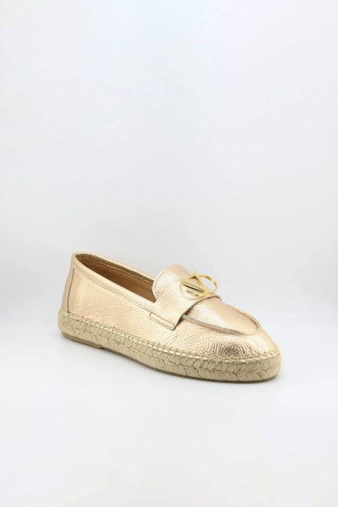 Nivel Pebbled Leather Espadrille Loafers